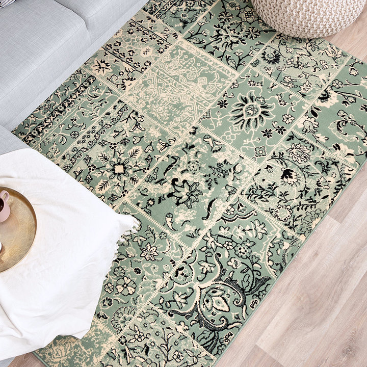 Vintage vloerkleed - Wonder Patchwork Groen/Zwart - 3