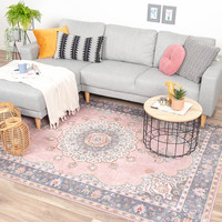 Vintage vloerkleed - Lily Medaillon Roze