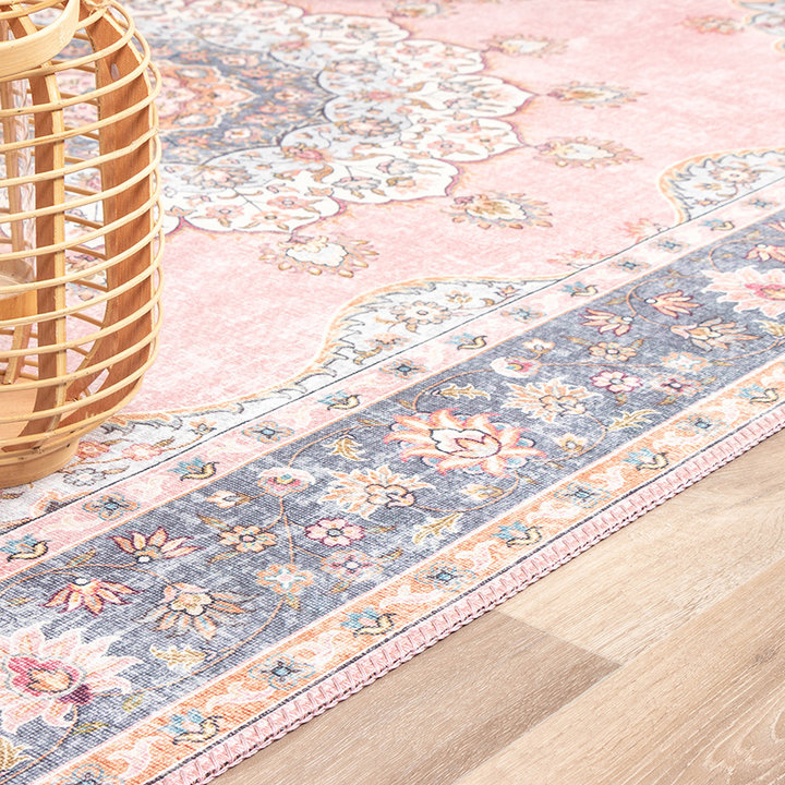 Vintage vloerkleed - Lily Medaillon Roze - 4