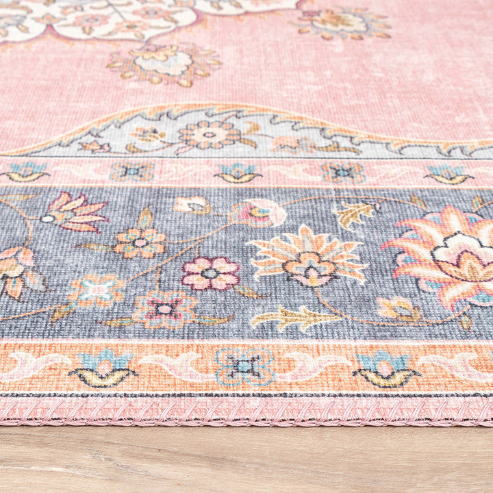 Vintage vloerkleed - Lily Medaillon Roze - 5