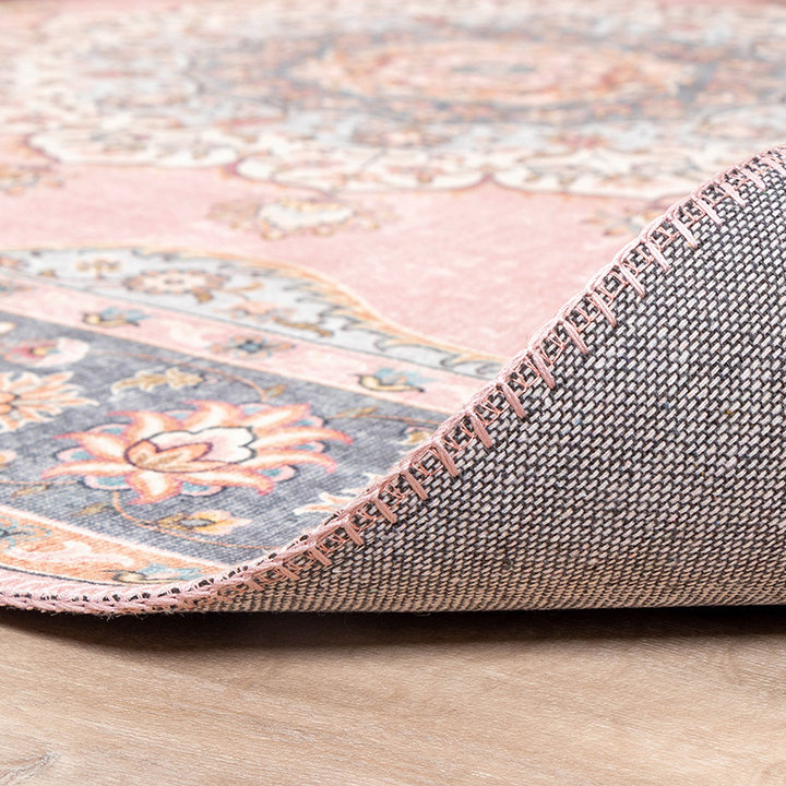 Vintage vloerkleed - Lily Medaillon Roze - 6