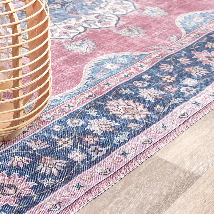Vintage vloerkleed - Lily Medaillon Rood/Roze - 3