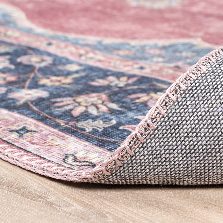 Vintage vloerkleed - Lily Medaillon Rood/Roze - 5