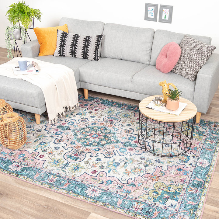 Vintage vloerkleed - Lily Oriental Blauw Roze