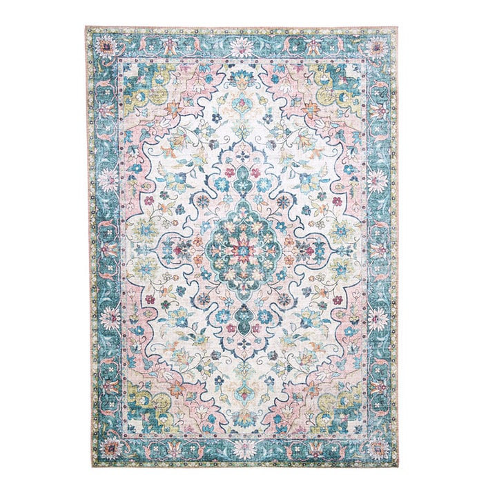 Vintage vloerkleed - Lily Oriental Blauw/Roze - 1
