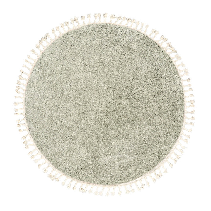 Rond hoogpolig vloerkleed - Lofty Fringe Mint  - 1