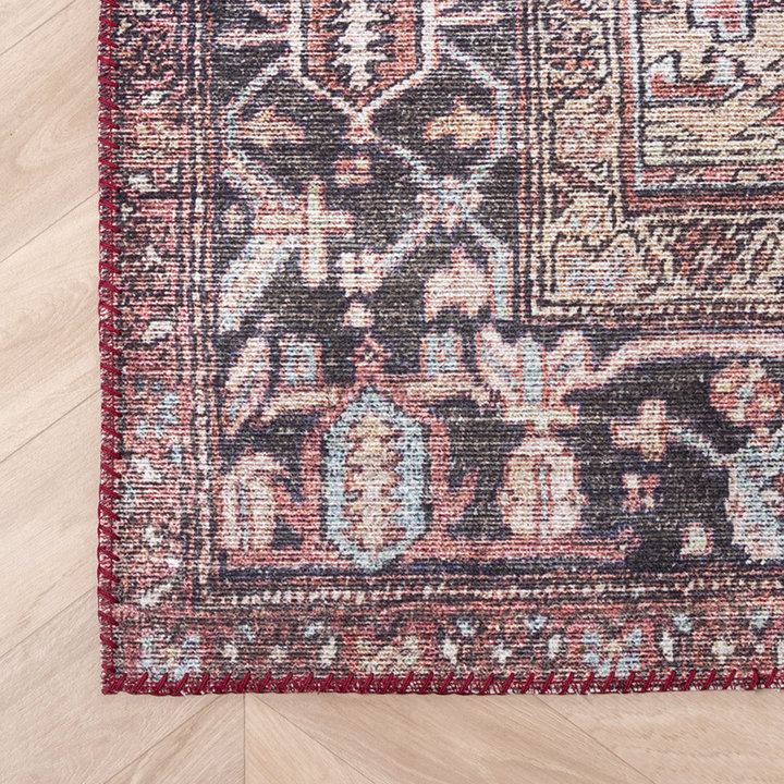 Vintage vloerkleed - Lugan Bordeauxrood - 4