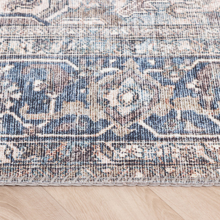 Vintage vloerkleed - Lugan Taupe/Blauw - 3