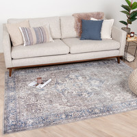Vintage vloerkleed - Lugan Taupe Blauw