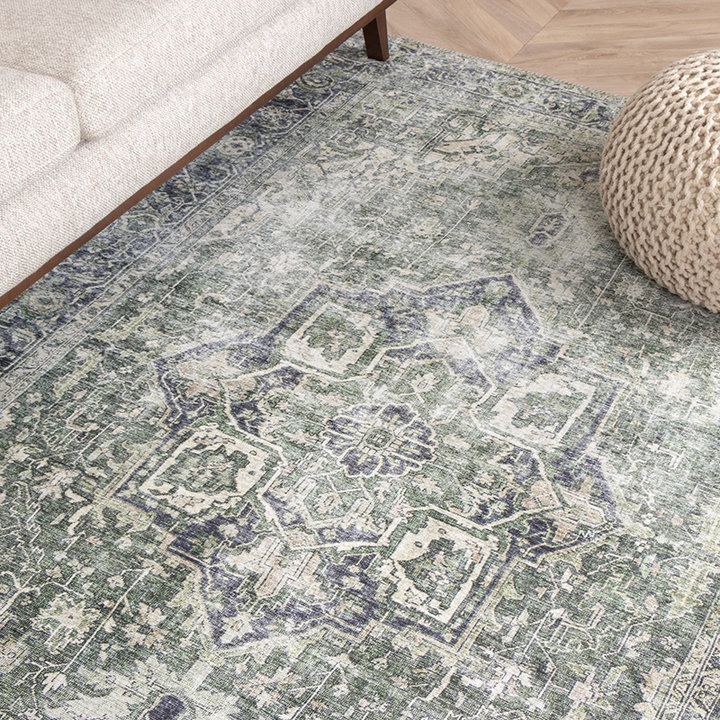 Vintage vloerkleed - Lugan Groen - 2
