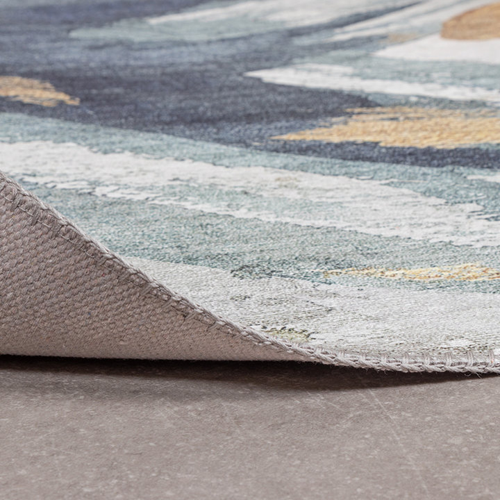 Modern vloerkleed - Strong Brush Blauw/Geel - 4
