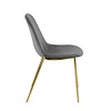 Velvet stoel - Tara Grijs - Goud frame