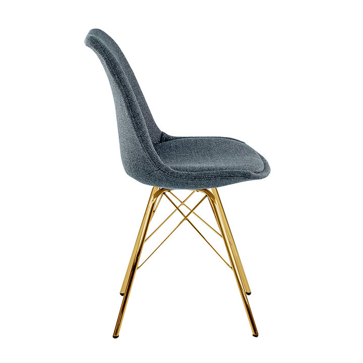 Kuipstoel - Jens Blauw - Goud frame  - 1