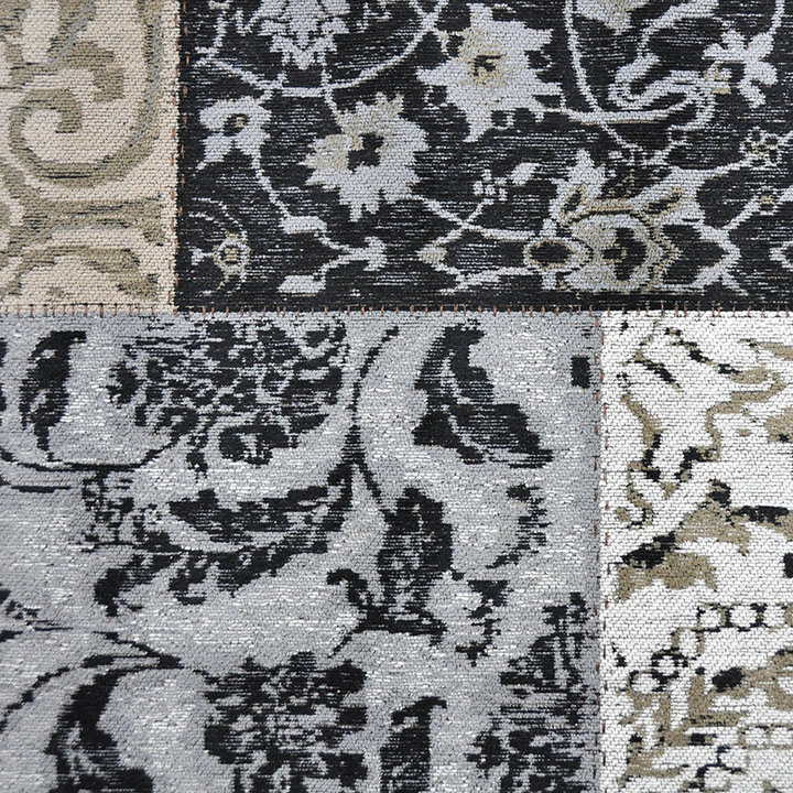 Patchwork vloerkleed - Delany Grijs/Antraciet - 3