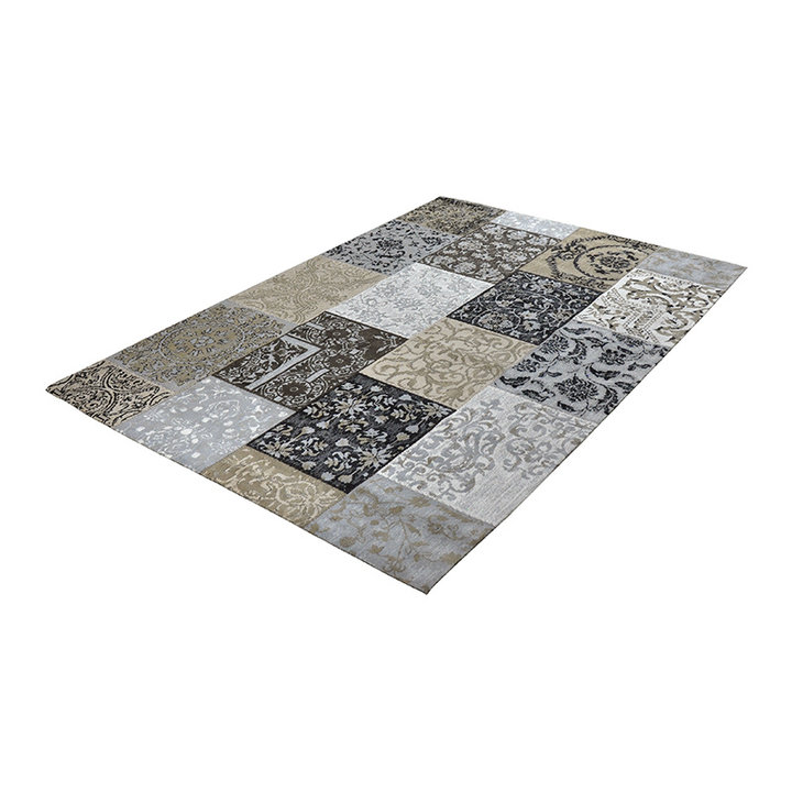 Patchwork vloerkleed - Delany Grijs/Antraciet - 1