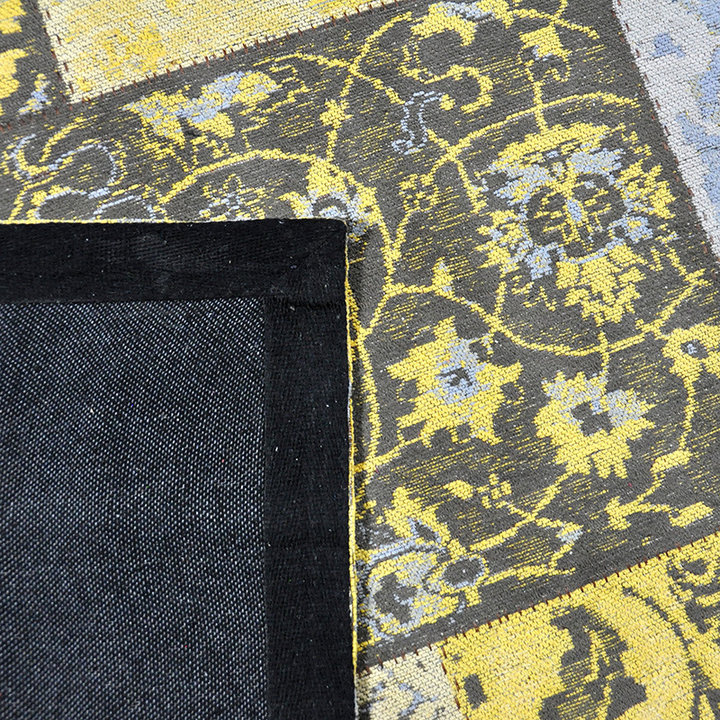 Patchwork vloerkleed - Delany Grijs/Geel - 2