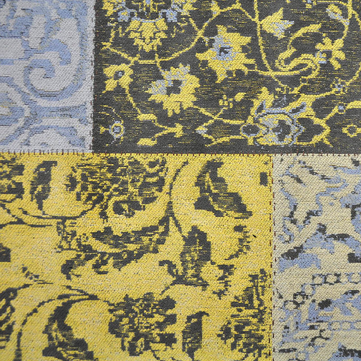 Patchwork vloerkleed - Delany Grijs/Geel - 3