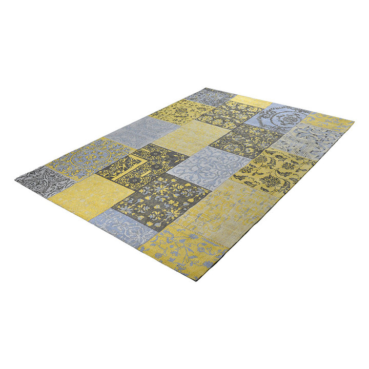 Patchwork vloerkleed - Delany Grijs/Geel - 1
