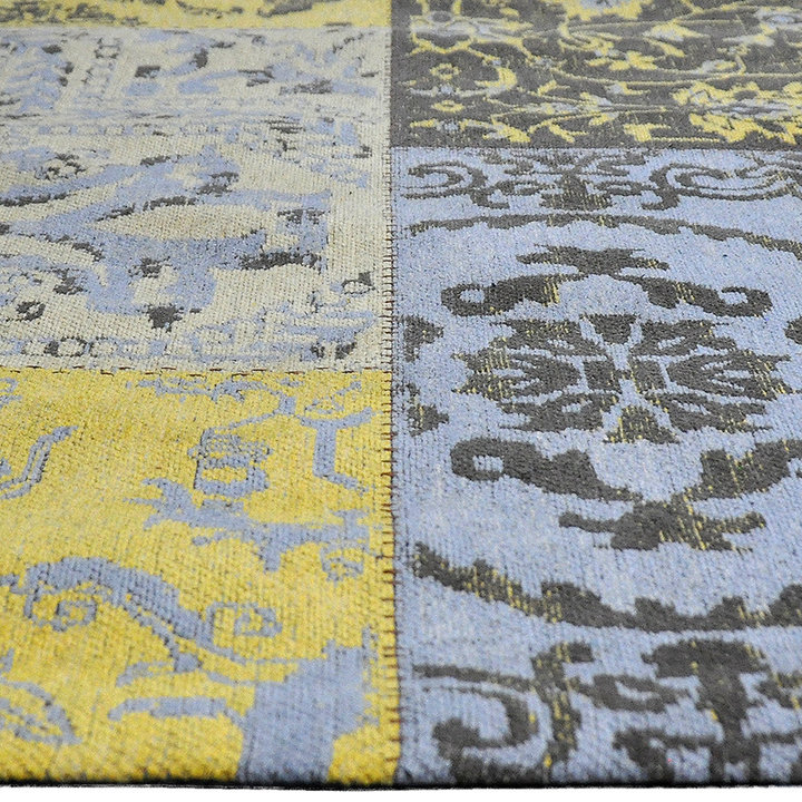 Patchwork vloerkleed - Delany Grijs/Geel - 4