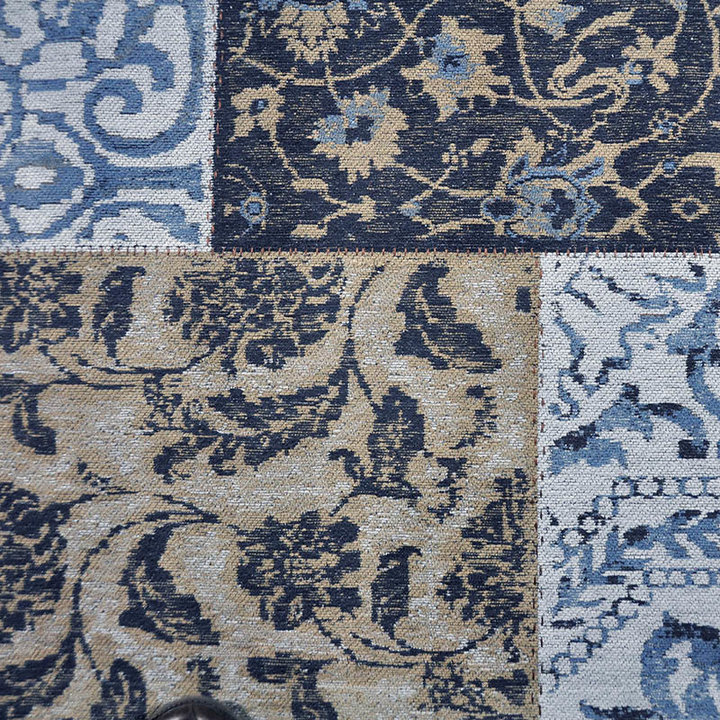 Patchwork vloerkleed - Delany Grijs/Blauw - 4