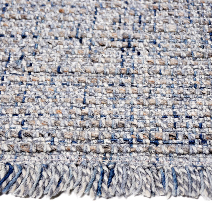 Wollen vloerkleed - Trinette Blauw/Creme - 3