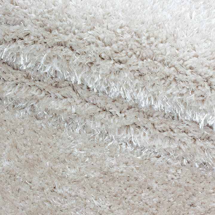 Hoogpolig vloerkleed - Blushy Creme/Wit - 5