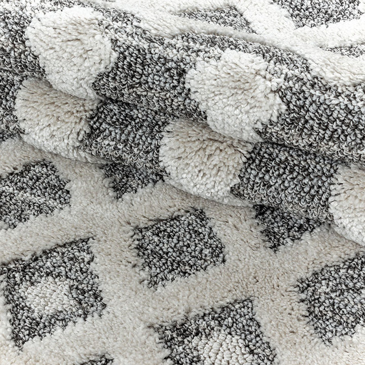 Rond scandinavisch vloerkleed - Pitea Knot Grijs/Creme - 3