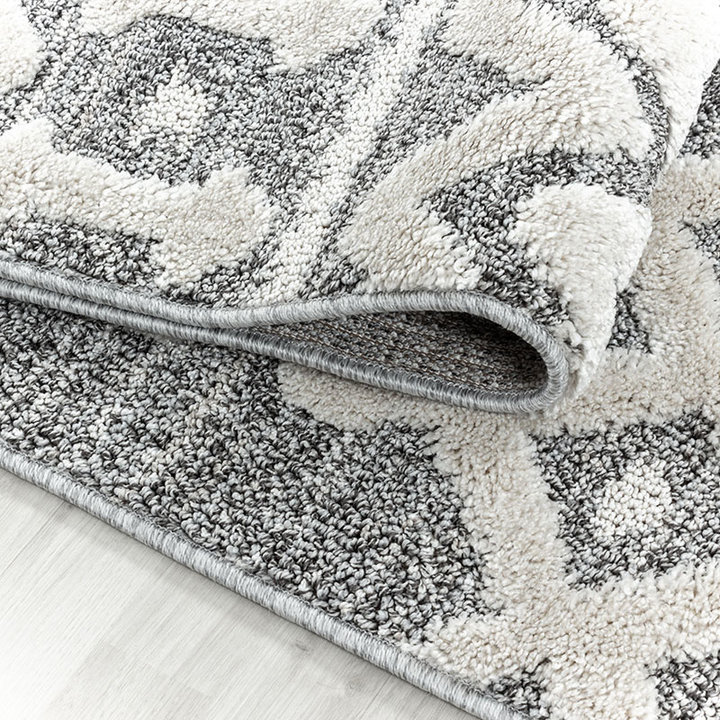 Rond scandinavisch vloerkleed - Pitea Knot Grijs/Creme - 2