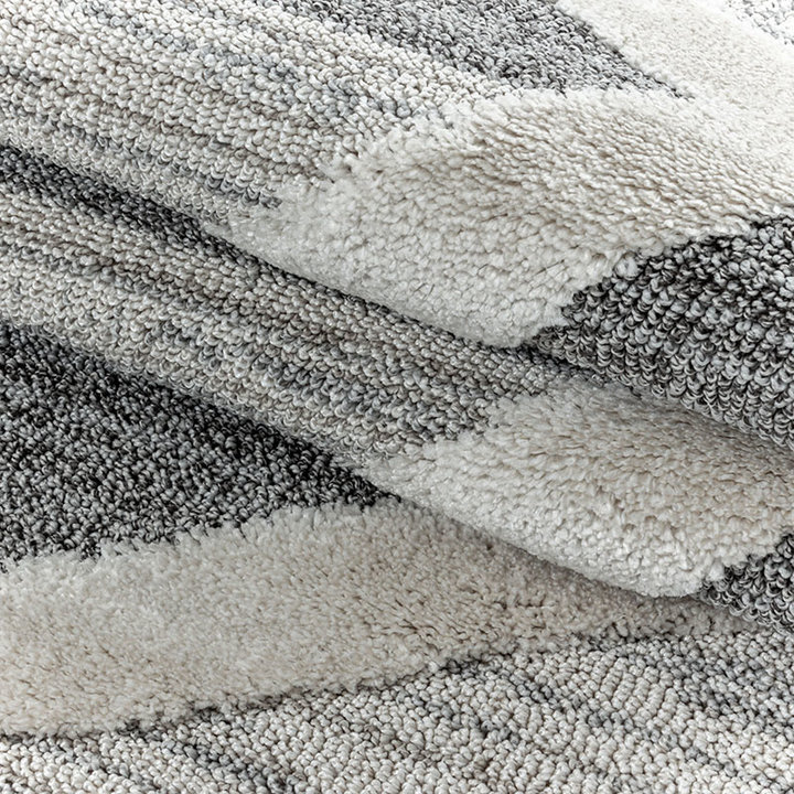 Scandinavisch vloerkleed - Pitea Lines Grijs/Creme - 5