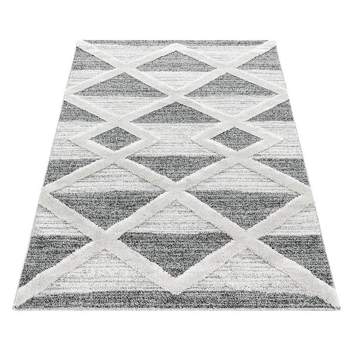 Scandinavisch vloerkleed - Pitea Lines Grijs/Creme - 2