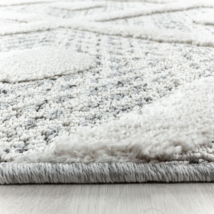 Rond scandinavisch vloerkleed - Pitea Ethno Creme/Grijs - 1