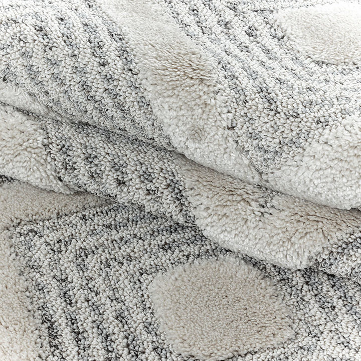 Rond scandinavisch vloerkleed - Pitea Ethno Creme/Grijs - 3