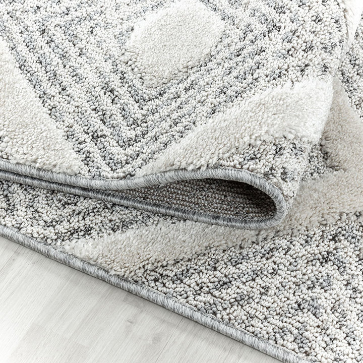 Rond scandinavisch vloerkleed - Pitea Ethno Creme/Grijs - 2