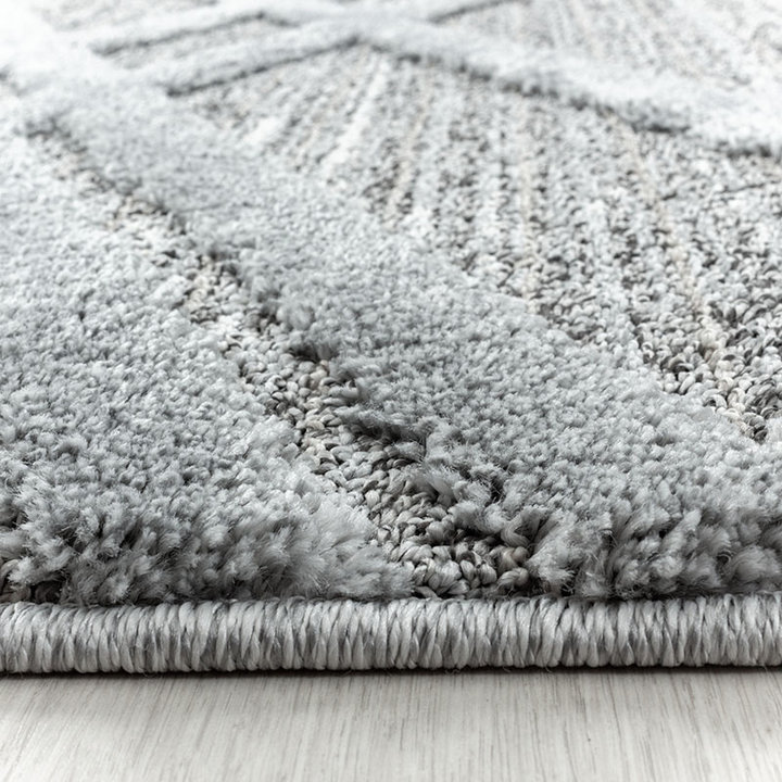 Rond scandinavisch vloerkleed - Pitea Double Grijs - 1