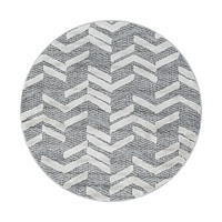 Rond scandinavisch vloerkleed - Pitea Panel Grijs/Creme