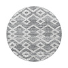Rond scandinavisch vloerkleed - Pitea Retro Grijs/Creme - thumbnail