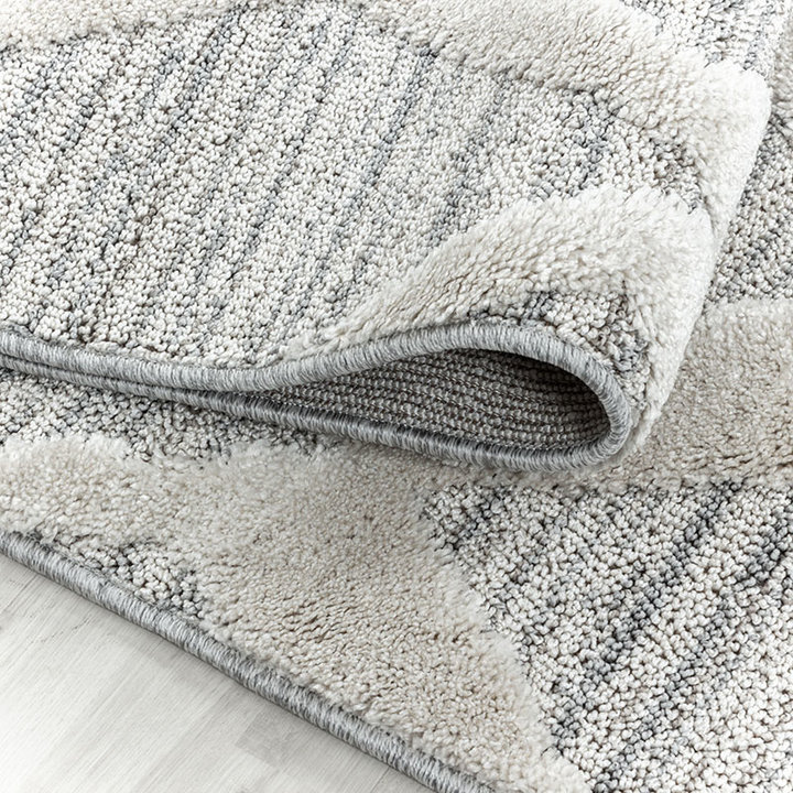 Rond scandinavisch vloerkleed - Pitea Diamond Grijs - 2