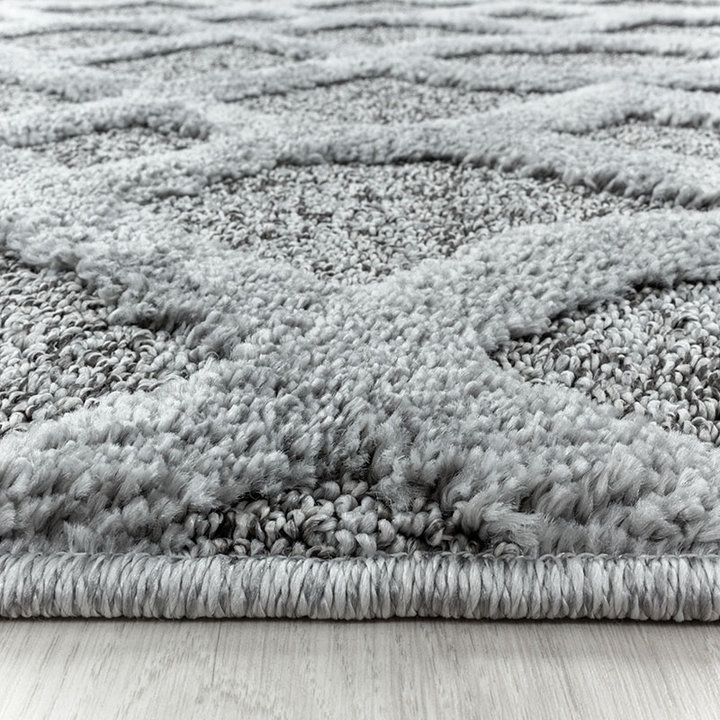 Rond scandinavisch vloerkleed - Pitea Tile Grijs - 1