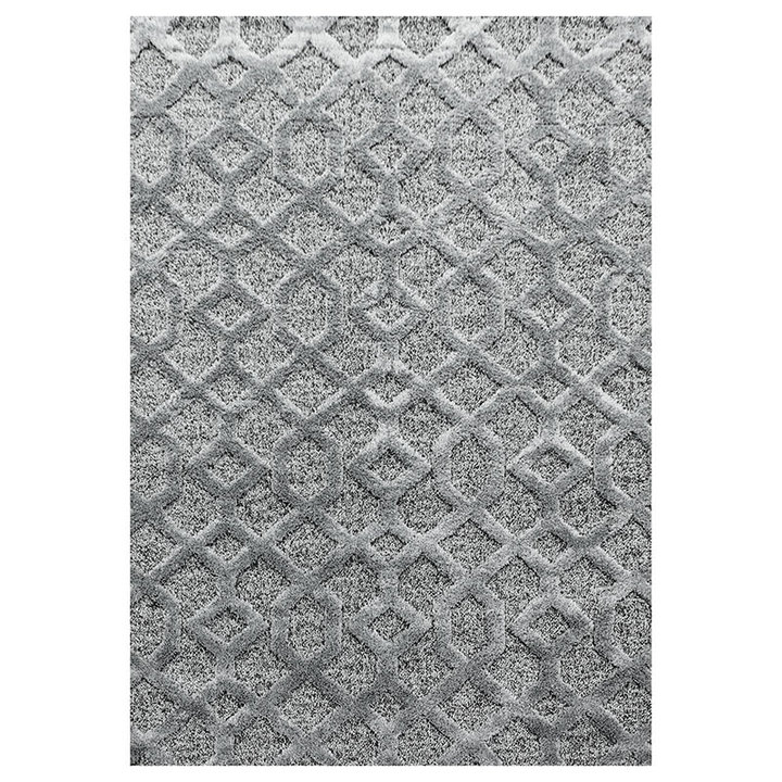 Scandinavisch vloerkleed - Pitea Tile Grijs - 1