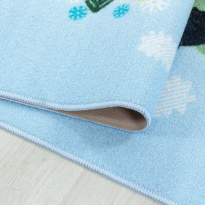 Kindervloerkleed - Pleun Wereldkaart Blauw - 4