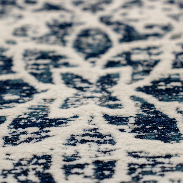 Vintage vloerkleed - Ramble Stamp Blauw/Grijs - 3