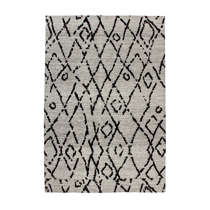 Vintage vloerkleed - Ramble Lines Grijs/Zwart - 1