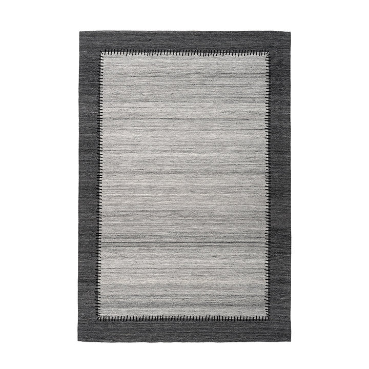 Wollen vloerkleed - Prettily Edge Grijs/Antraciet - 1