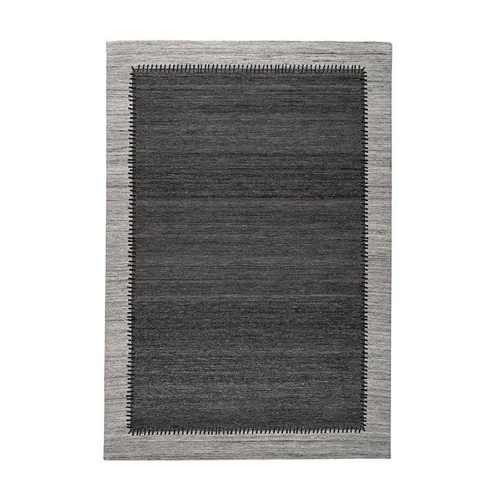 Wollen vloerkleed - Prettily Edge Antraciet/Grijs - 1
