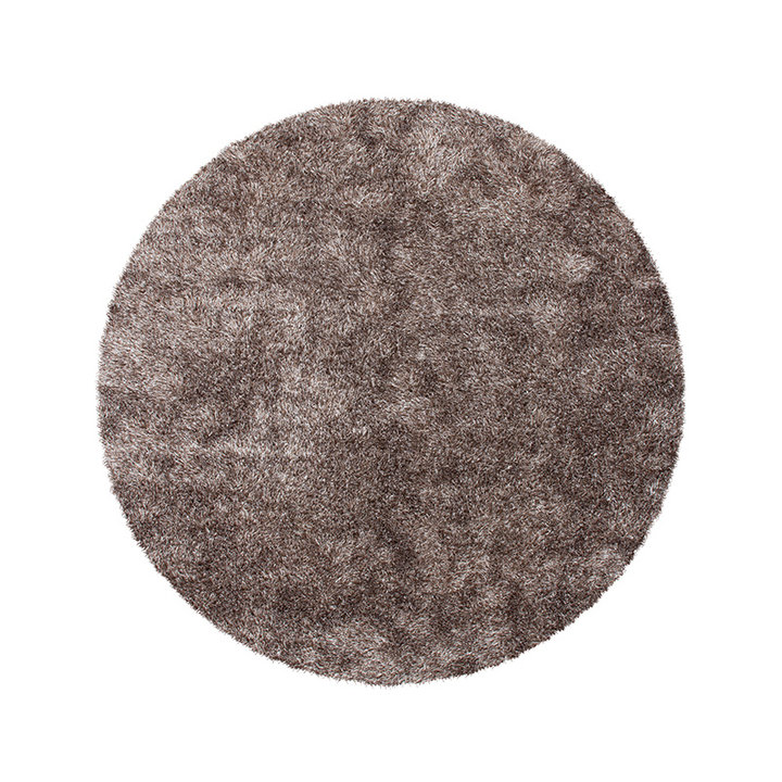 Rond hoogpolig vloerkleed - Snuggy Taupe - 1