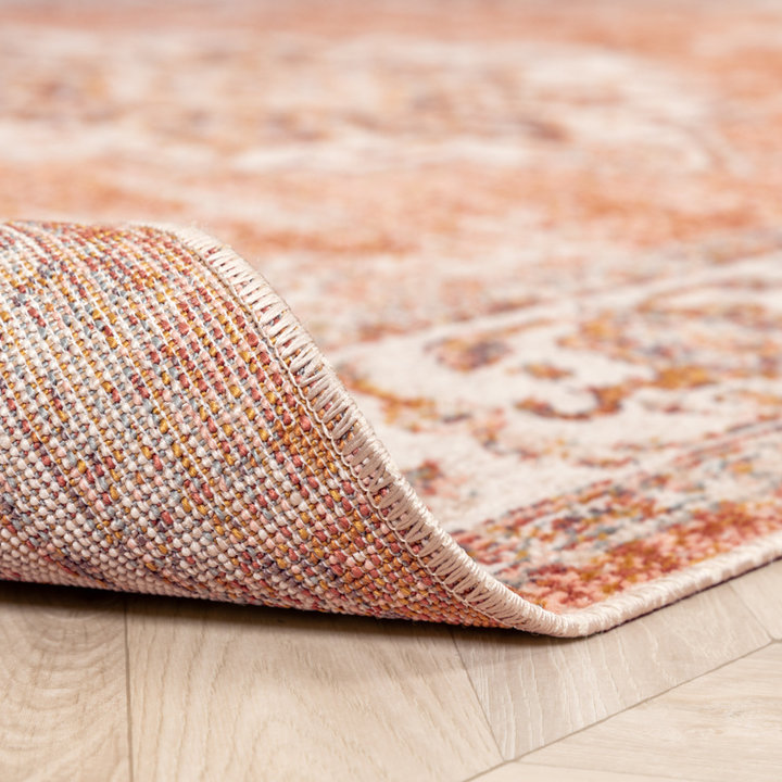 Vintage vloerkleed - Spring Medaillon Terra/Creme - 4