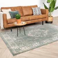 Vintage vloerkleed - Spring Medaillon Groen Creme