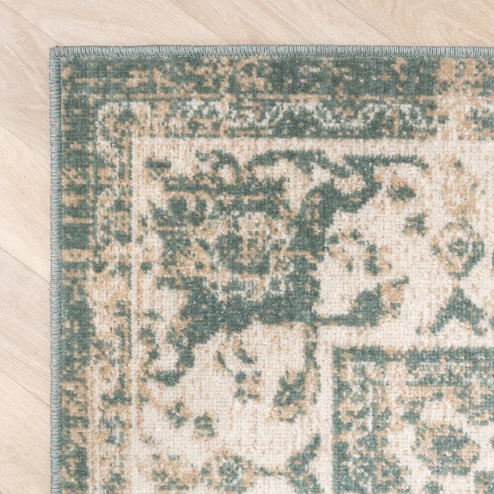Vintage vloerkleed - Spring Medaillon Groen/Creme - 3