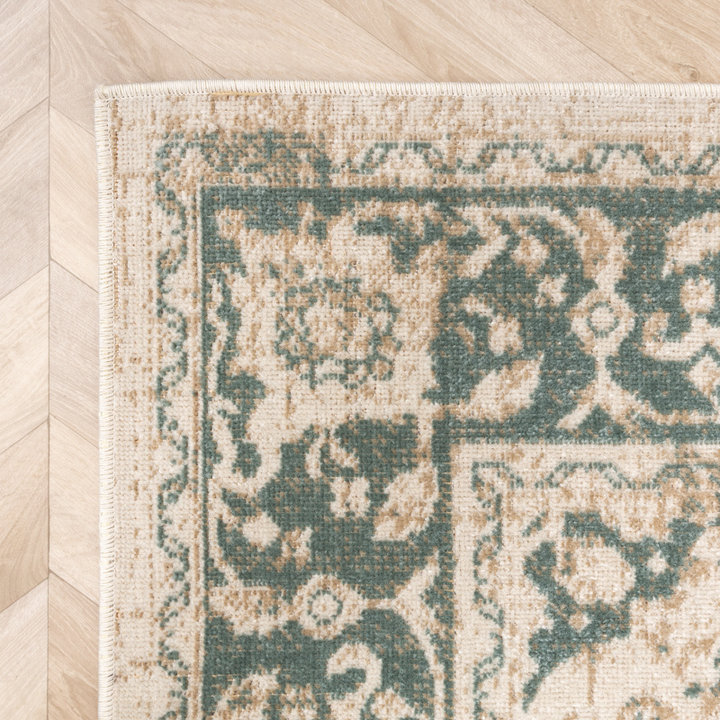 Vintage vloerkleed - Spring Medaillon Creme/Groen - 3