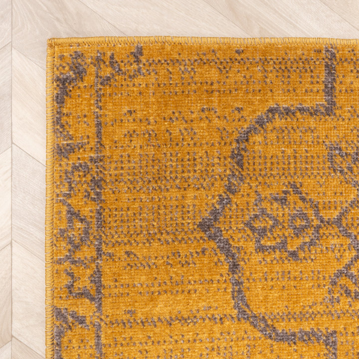 Patchwork vloerkleed - Spring Okergeel/Taupe - 3